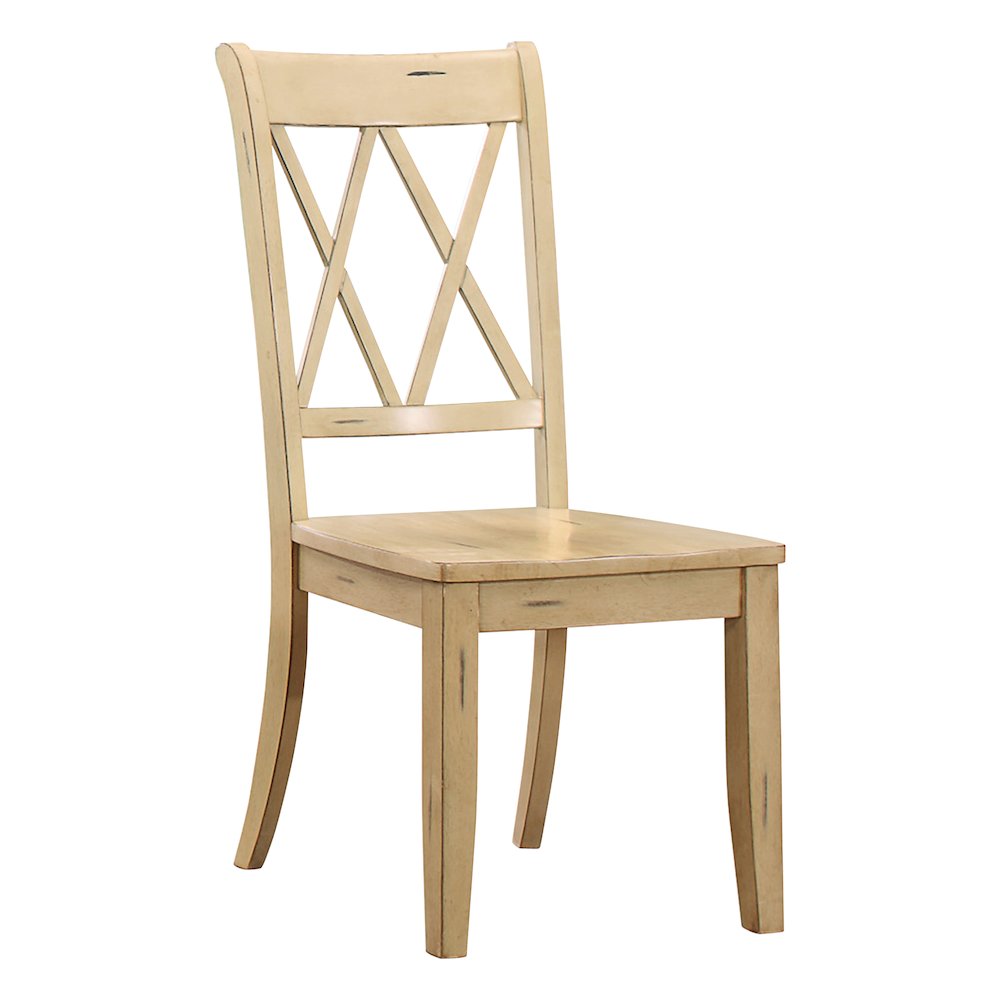 Janina Wood Dining Room Side Chair, set of 2 in Buttermilk. Picture 1