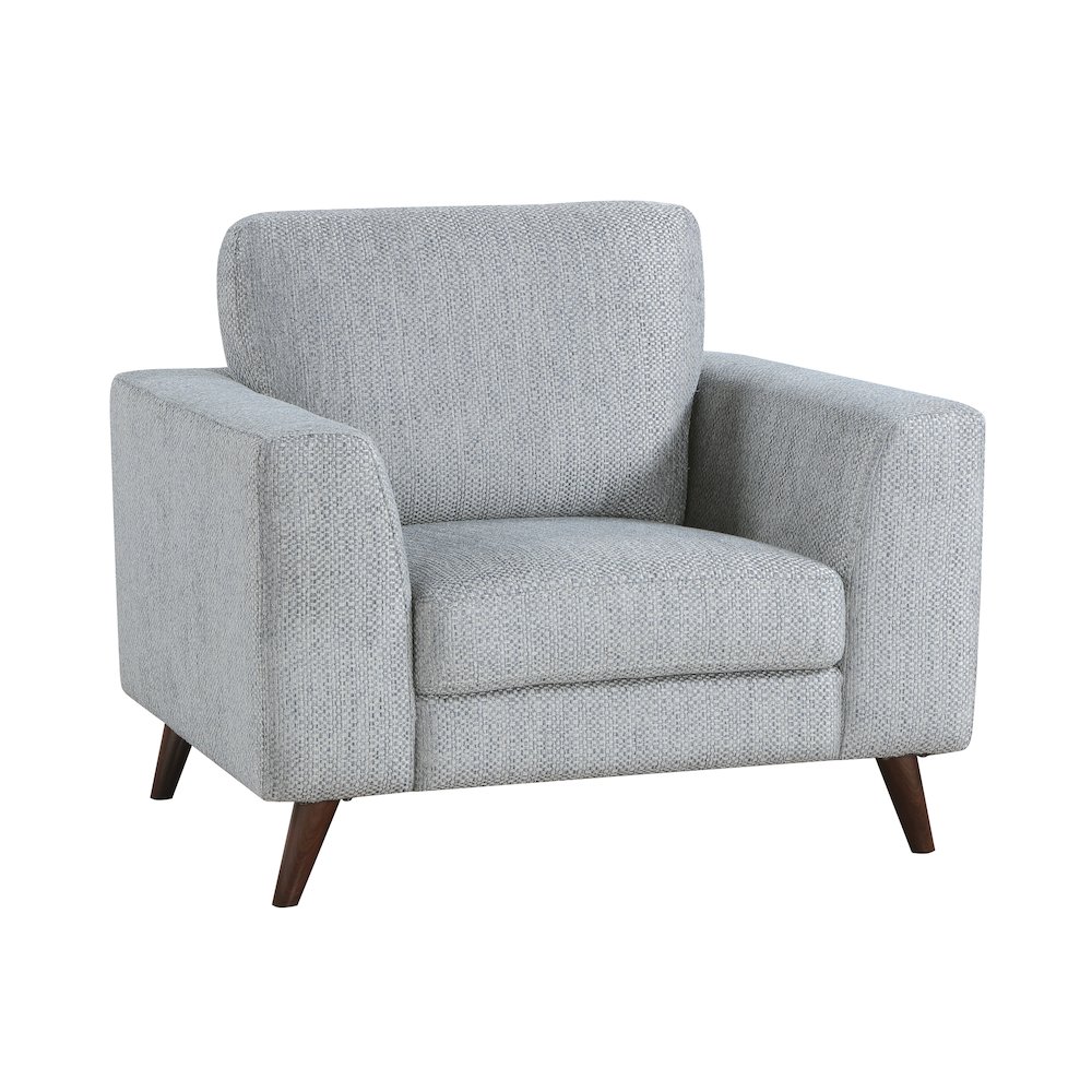 Broadway Chenille Chair in Blue-Gray. Picture 1