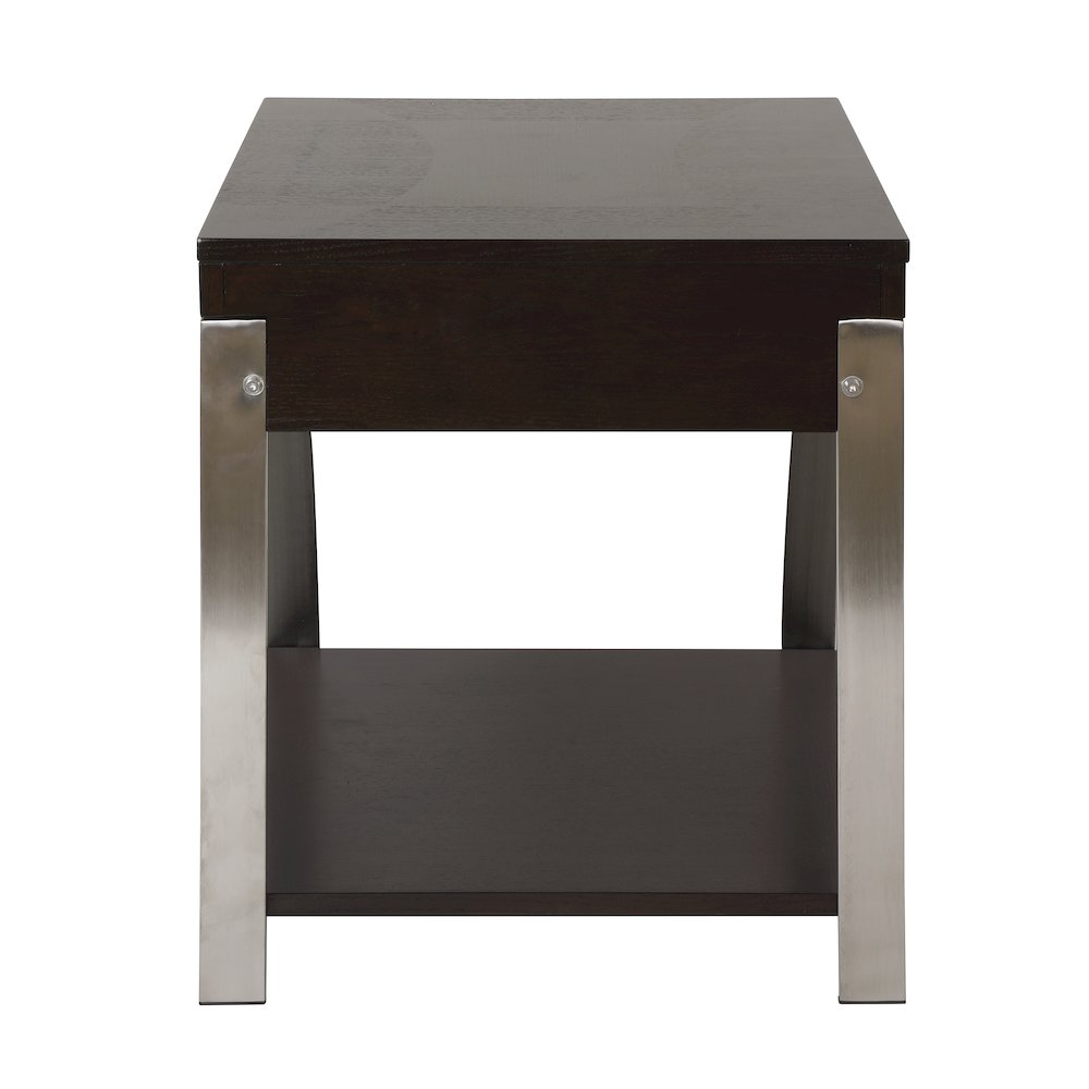 Tioga Engineered Wood End Table with Lift-Top and Storage in Espresso. Picture 4