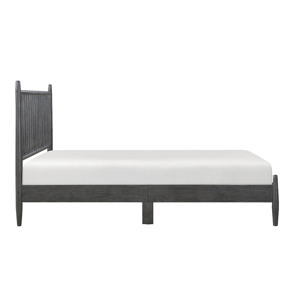 Brickell Rubberwood Queen Platform Bed in Gray. Picture 7