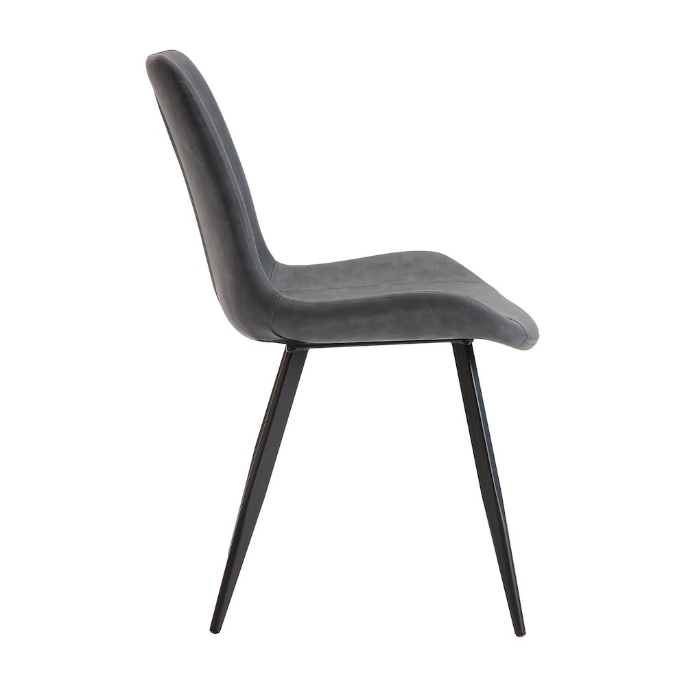 Brixley Faux Leather Dining Side Chair, Set of 2 in Gray. Picture 7