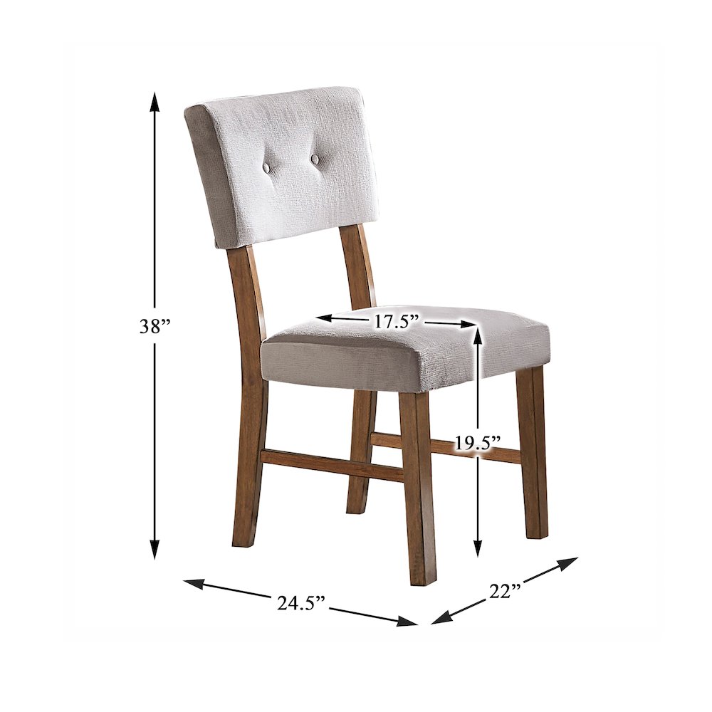 Edam Wood Dining Room Side Chair, set of 2 in Gray. Picture 3