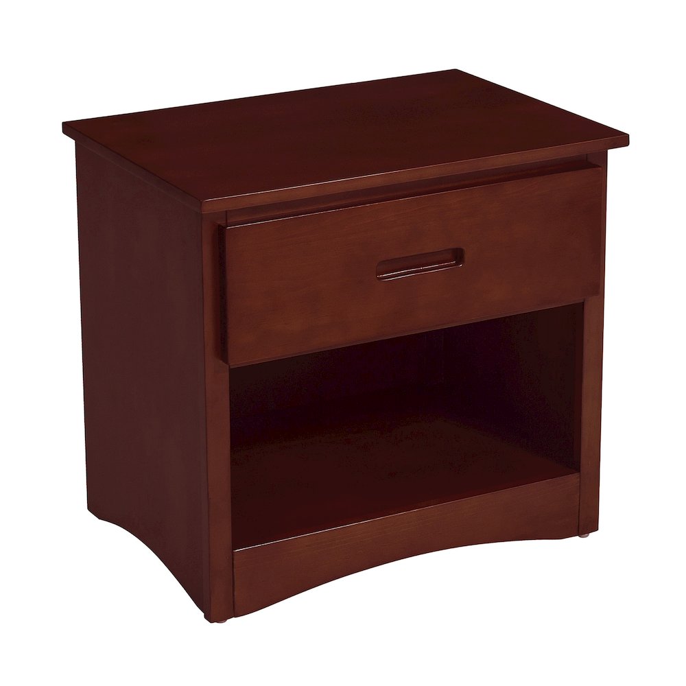 Rowe Pine Night Stand in Dark Cherry. Picture 1