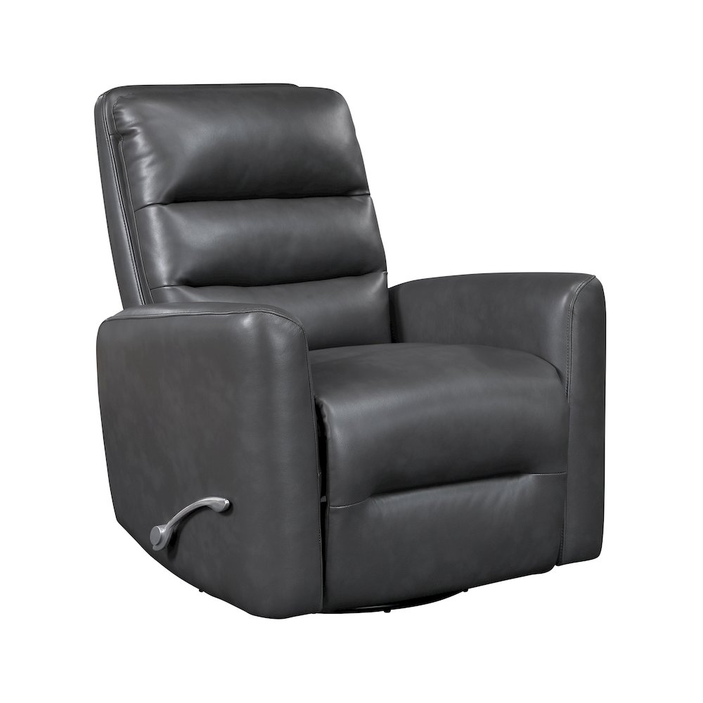 Dimitri Faux Leather Swivel Glider Reclining Chair in Gray. Picture 1