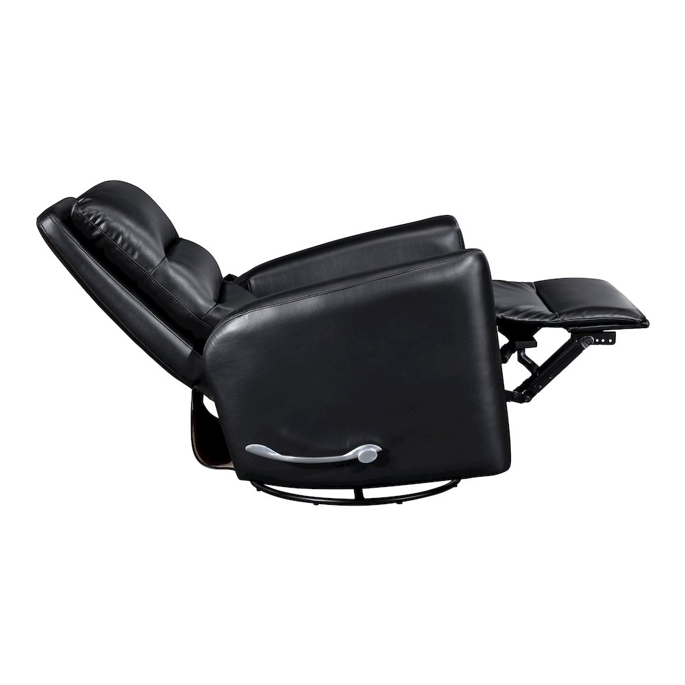 Dimitri Faux Leather Swivel Glider Reclining Chair in Black. Picture 11