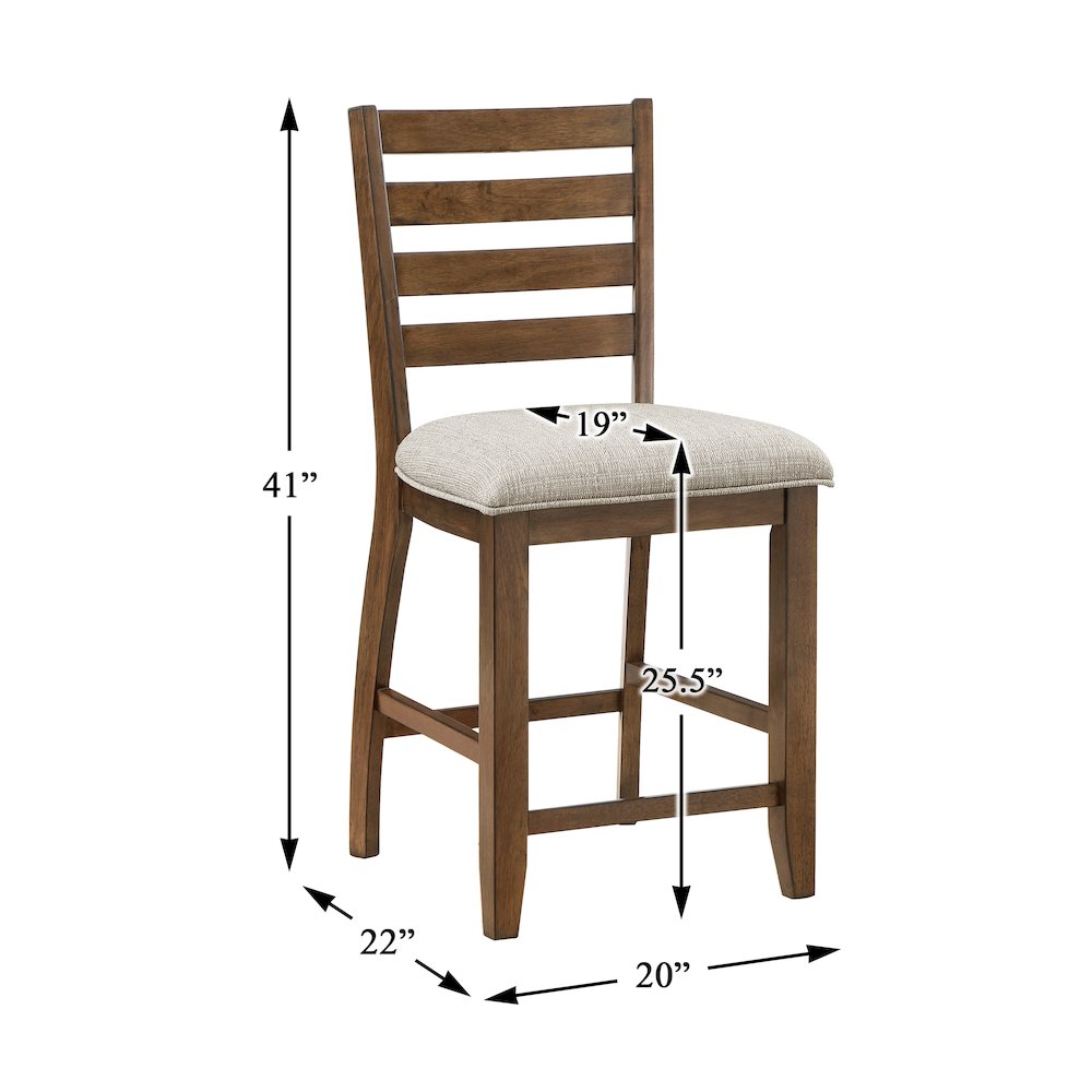 Tigard Textured Counter Height Chair, set of 2 in Beige. Picture 4
