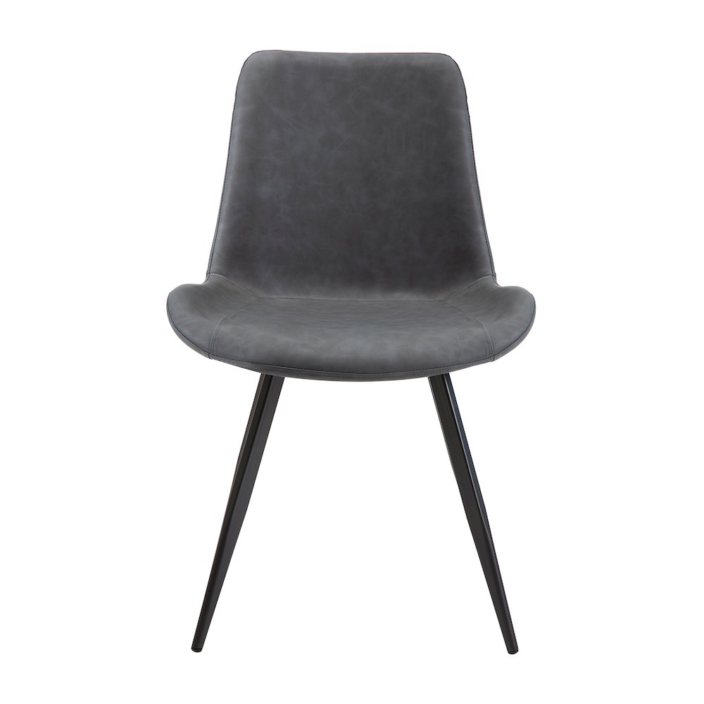 Brixley Faux Leather Dining Side Chair, Set of 2 in Gray. Picture 5
