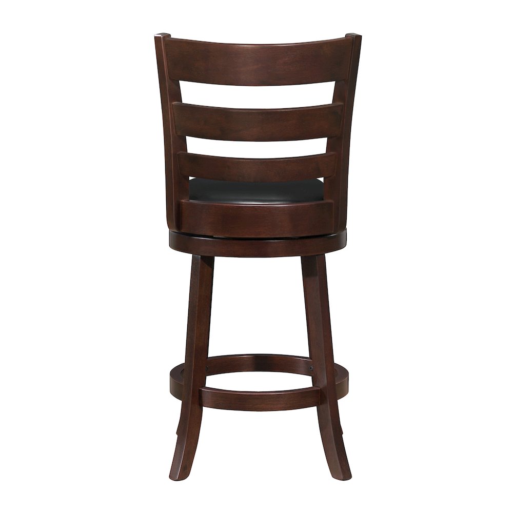 Edmond Solid Wood Swivel Counter Height Chair in Black. Picture 3