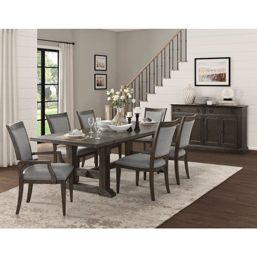 Sarasota Textured Dining Room Side Chair, set of 2 in Gray. Picture 2