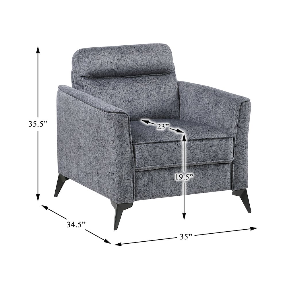 Tellot Microfiber Chair in Dark Gray. Picture 7