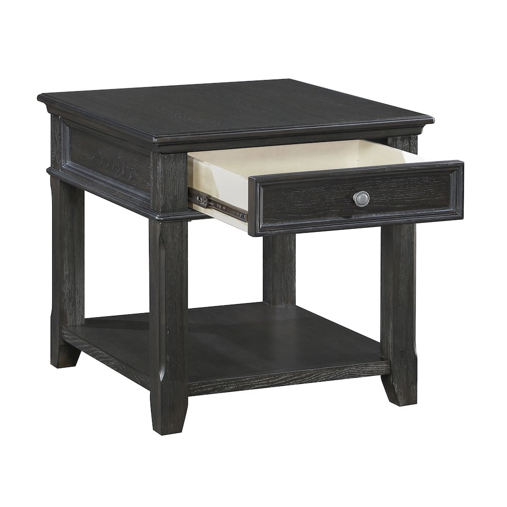 Muriel Pine End Table in Charcoal. Picture 7