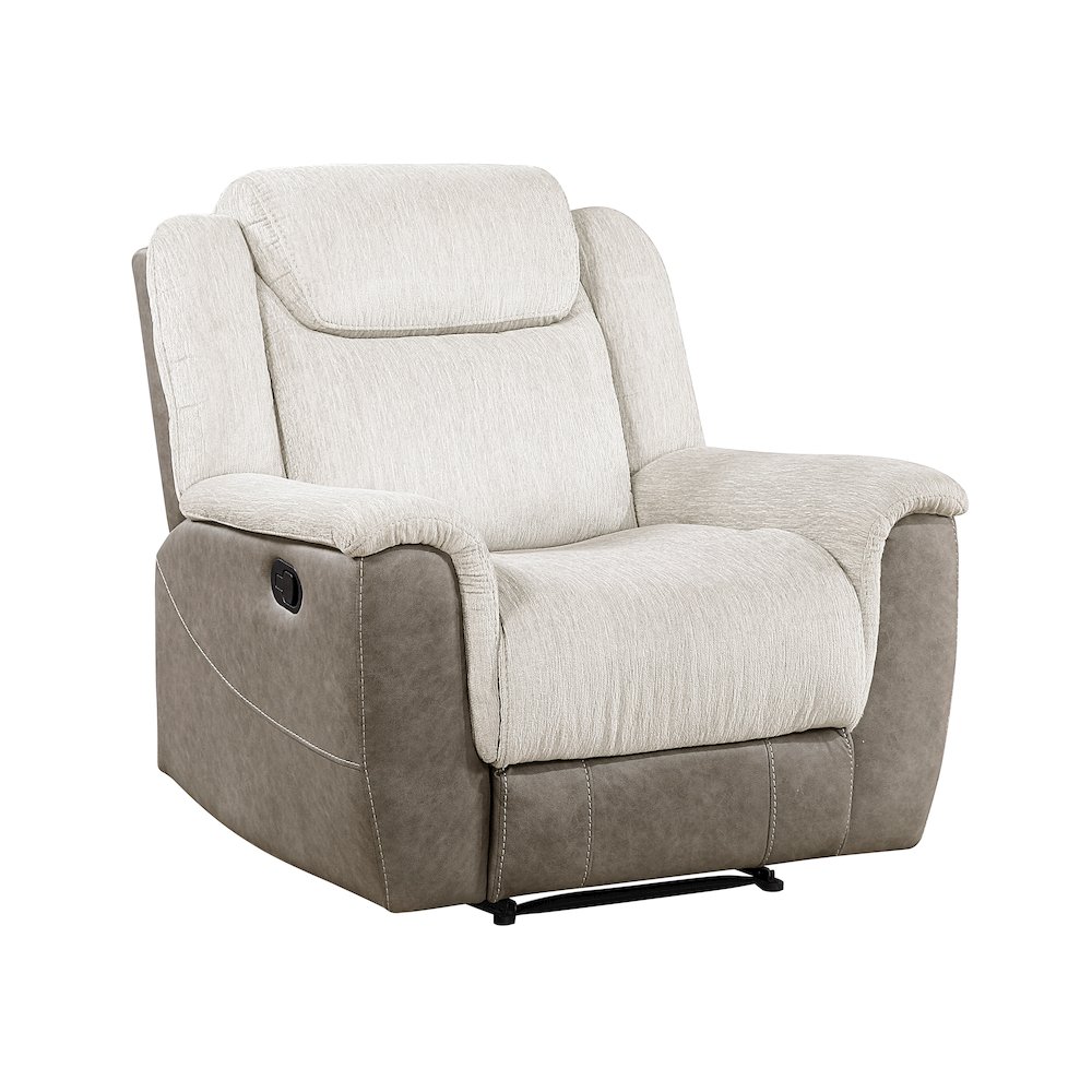 Harriette Chenille Reclining Chair in Beige. Picture 1