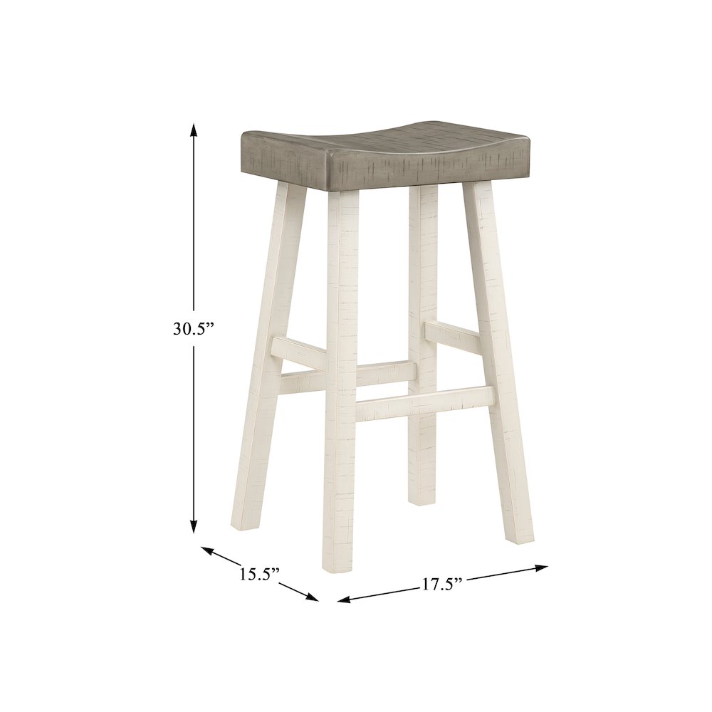 Caspian Solid Wood Pub Height Set (set of 4) in White and Coffee. Picture 6