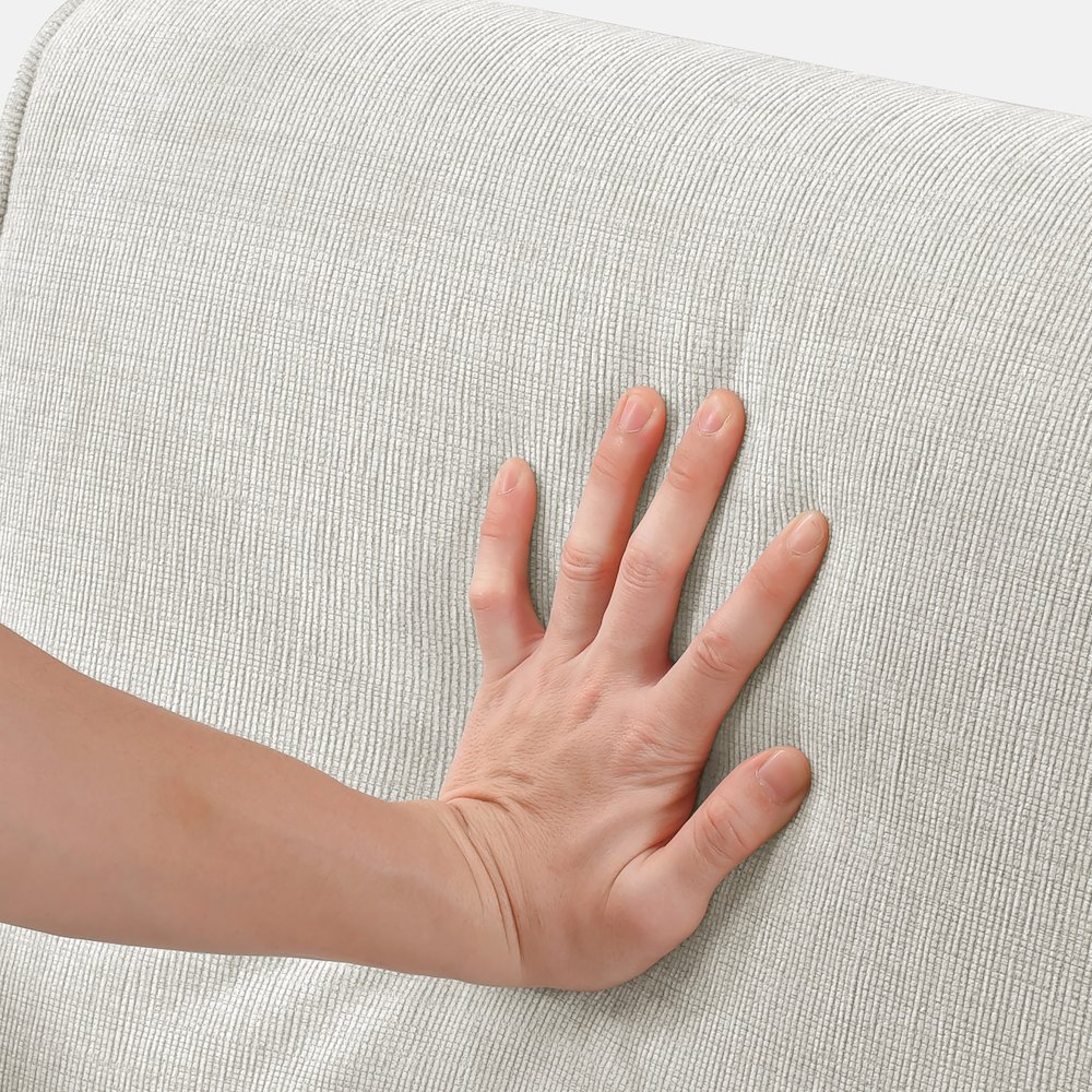 Belfort Chenille Love Seat in Beige. Picture 8