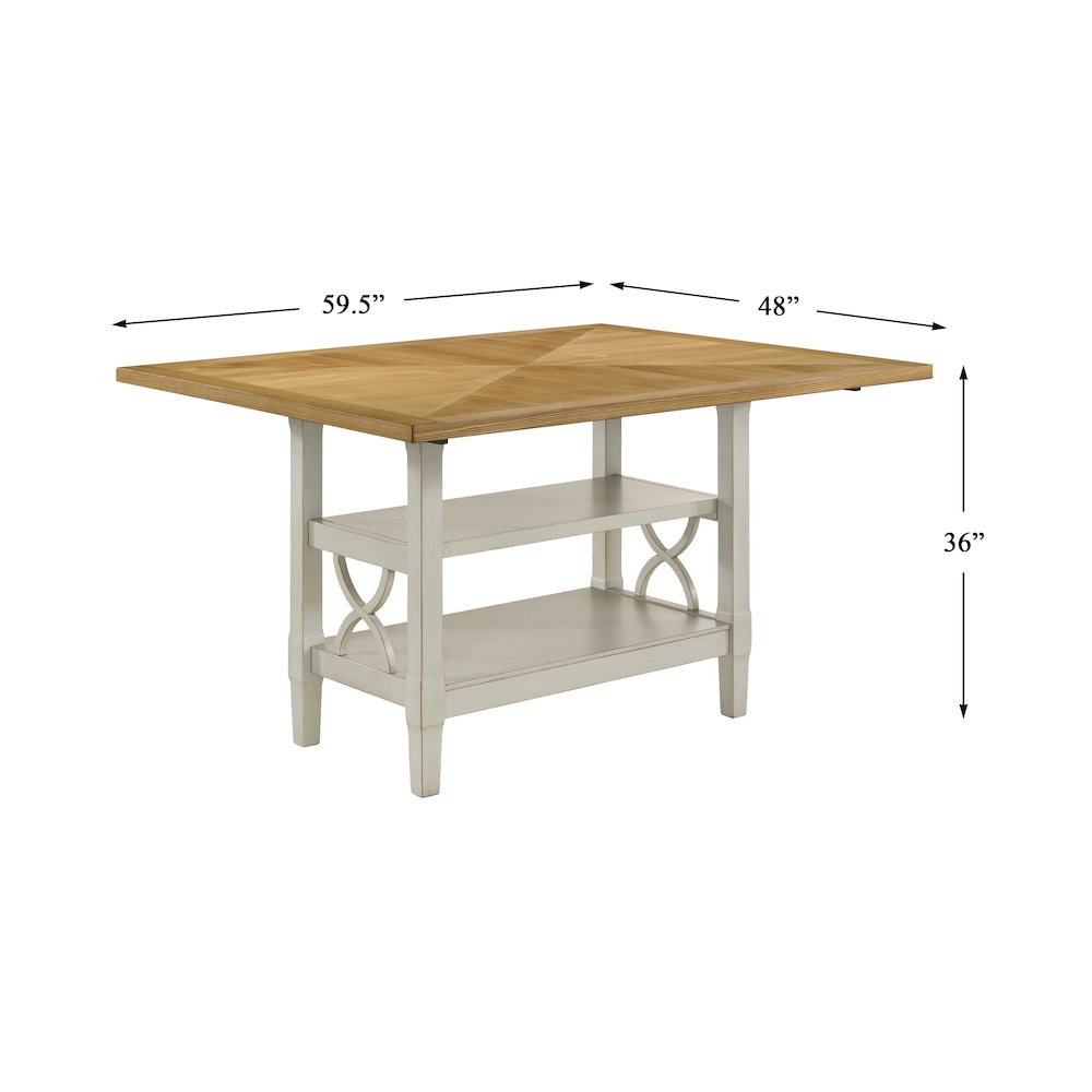 Maribelle Wood Veneer Counter Height Table in Light Oak and Gray. Picture 4
