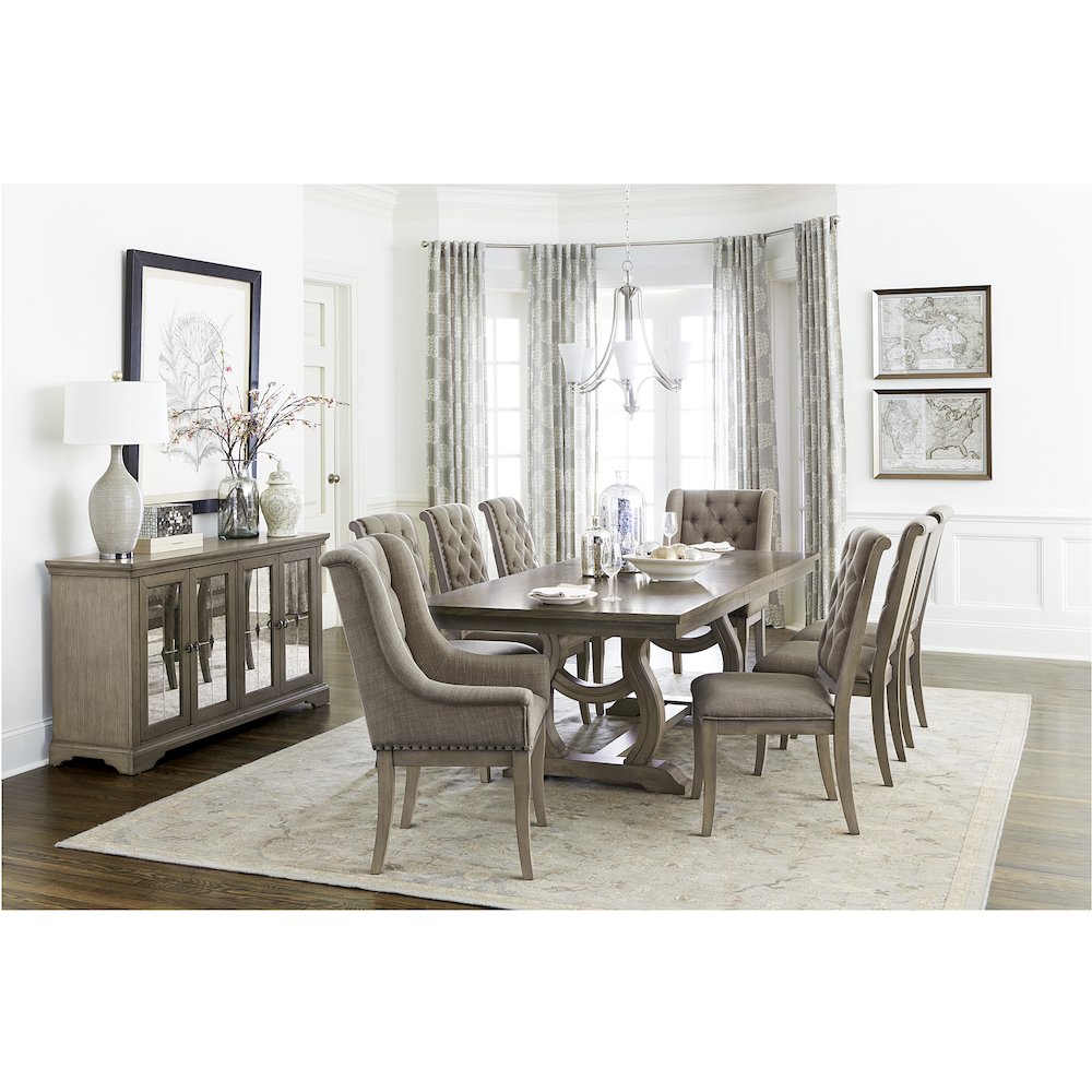 Vermillion Wood Dining Room Side Chair, set of 2 in Cream. Picture 2