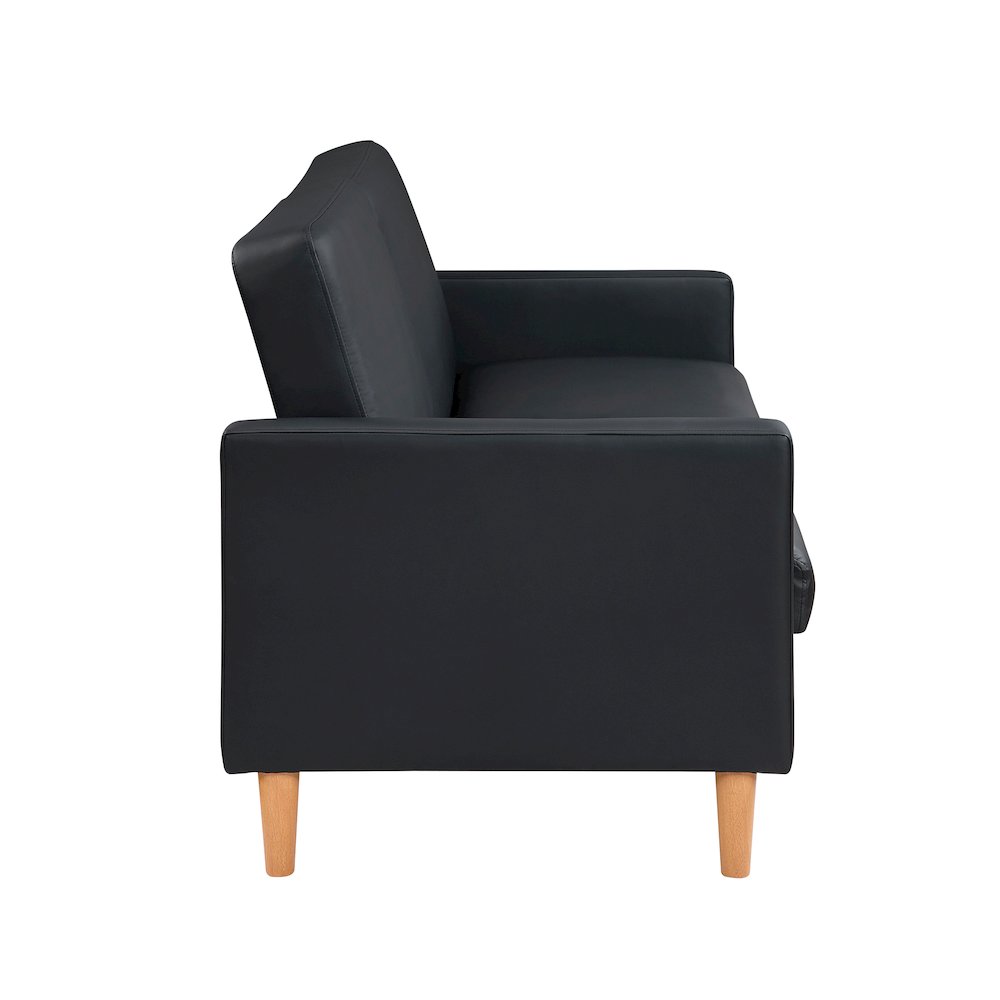 Carlton Faux Leather Elegant Lounger in Black. Picture 9