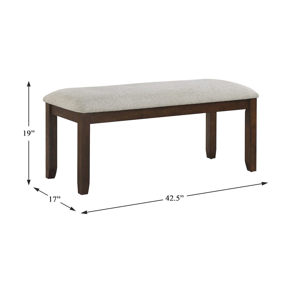 Binghampton Wood Dining Room Bench in Moonstone. Picture 4