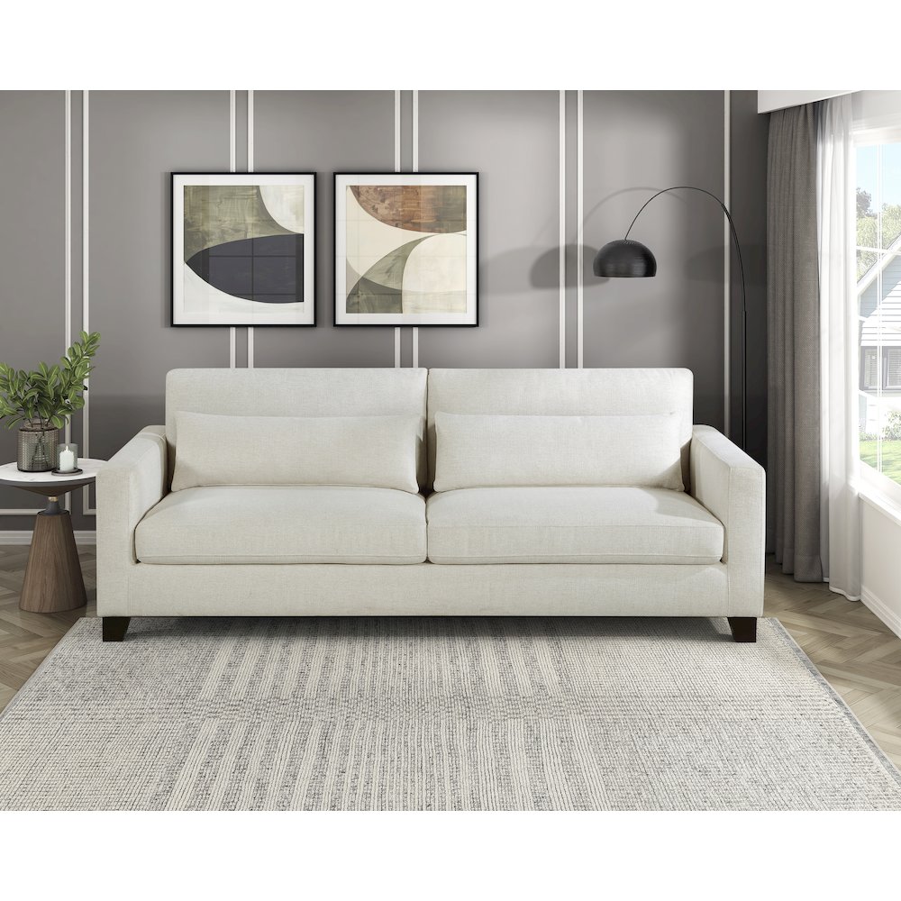 Zeke Textured Sofa in Ivory. Picture 2