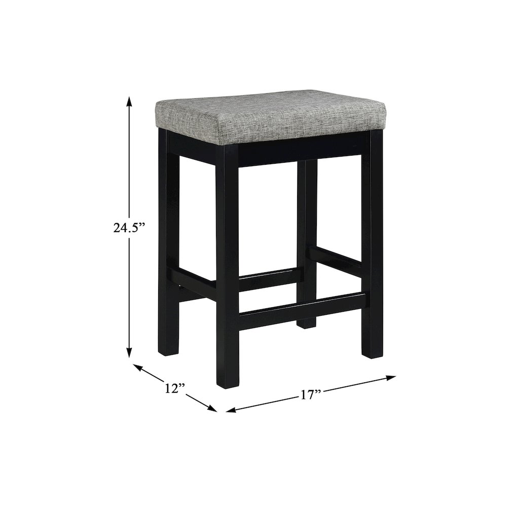 Connected Velvet Counter Height Set (Set of 4) in Black Finish. Picture 4