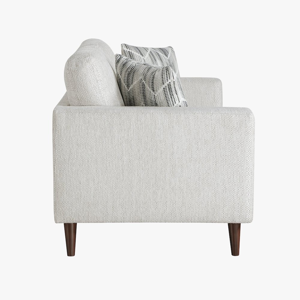 Broadway Chenille Love Seat in Silver Cloud. Picture 7