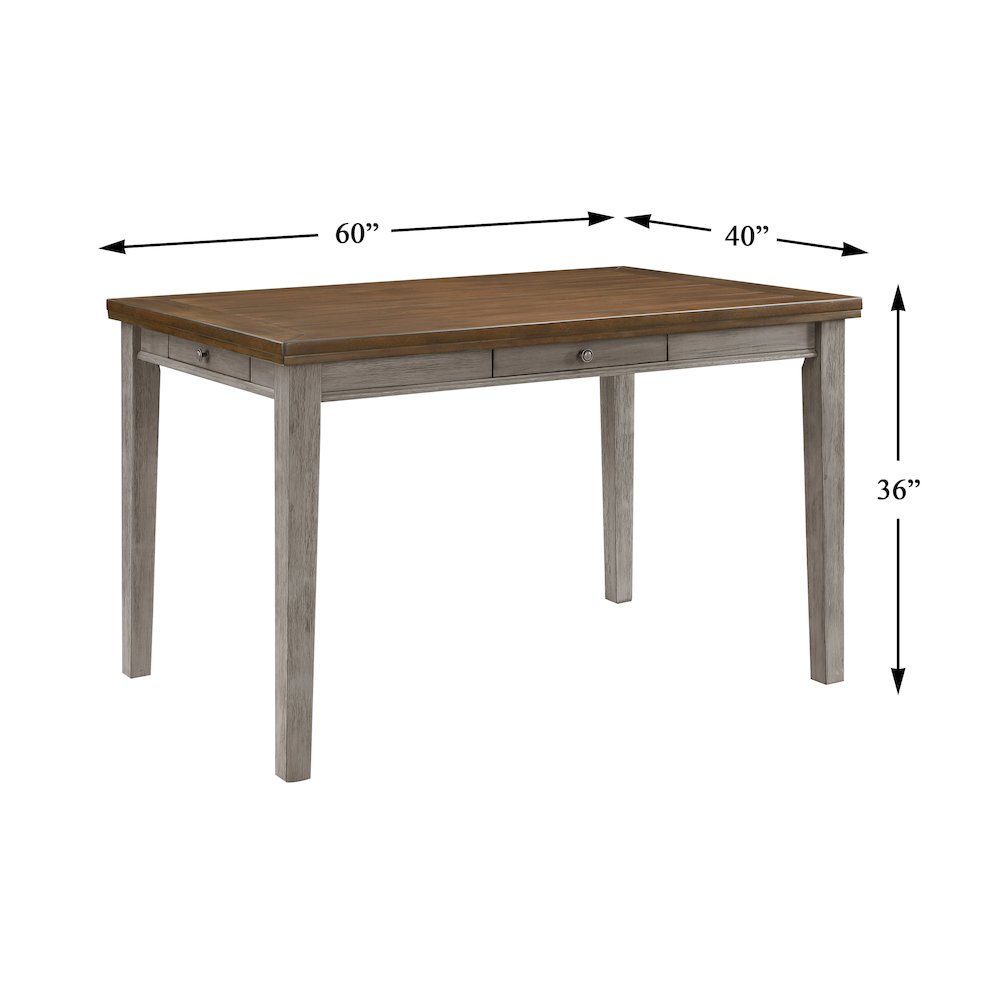 Tigard Wood Counter Height Dining Room Table  in Cherry and Gray. Picture 4