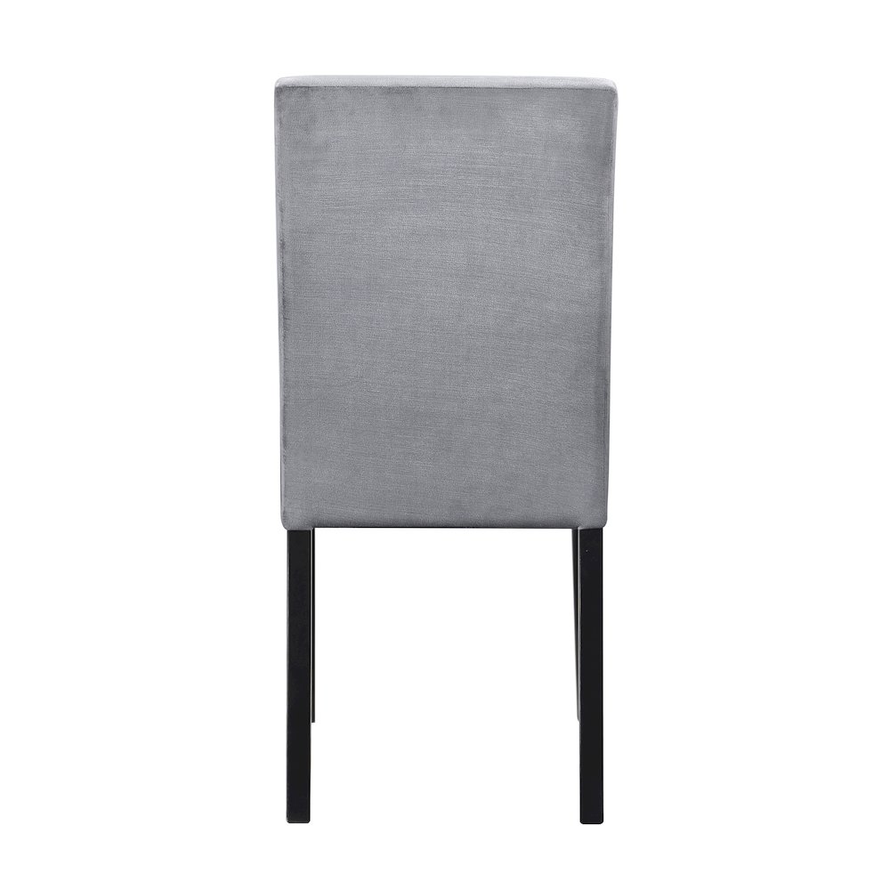 Andreas Velvet Dining Room Side Chair, set of 2 in Gray. Picture 3