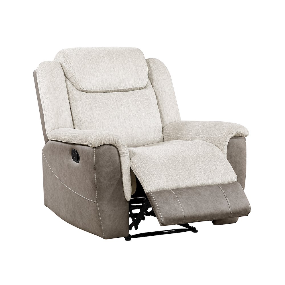Harriette Chenille Reclining Chair in Beige. Picture 9