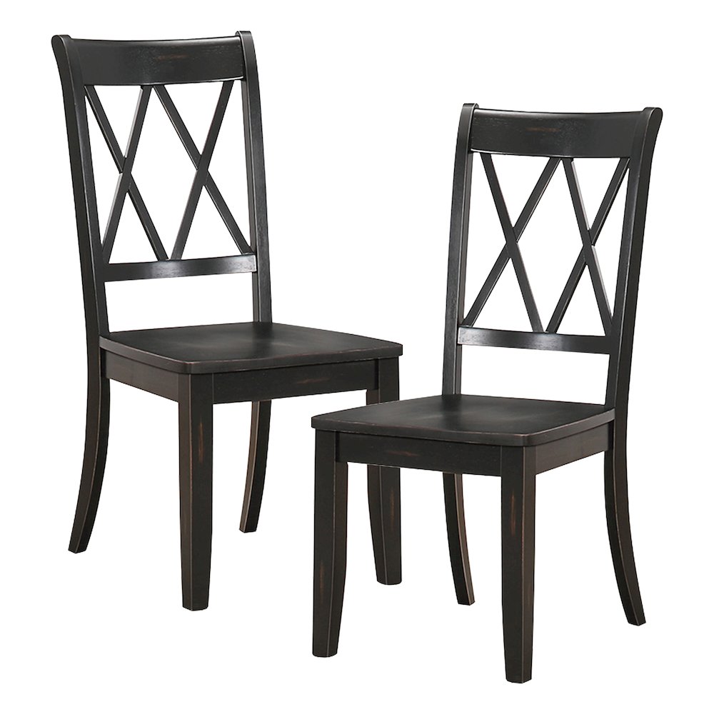Janina Wood Dining Room Side Chair, set of 2 in Black. Picture 3