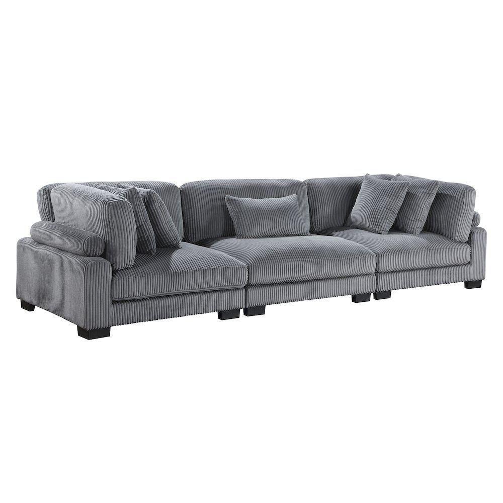 Traverse Corduroy Sofa in Gray. Picture 1