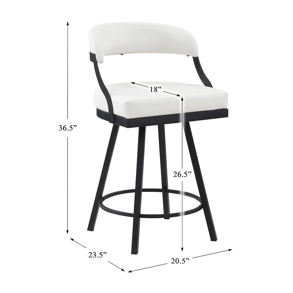 Crowley Faux leather Swivel Counter Height Chair in White. Picture 4