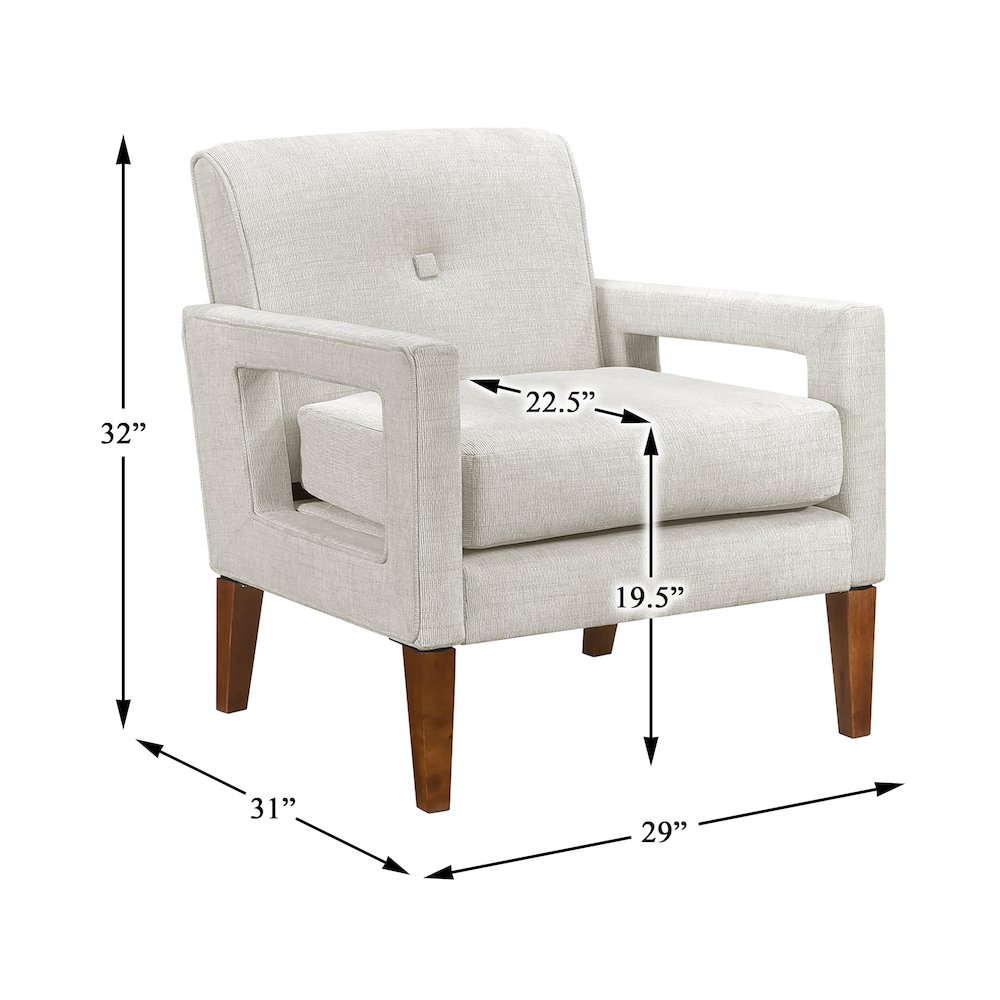 Belfort Chenille Chair in Beige. Picture 7