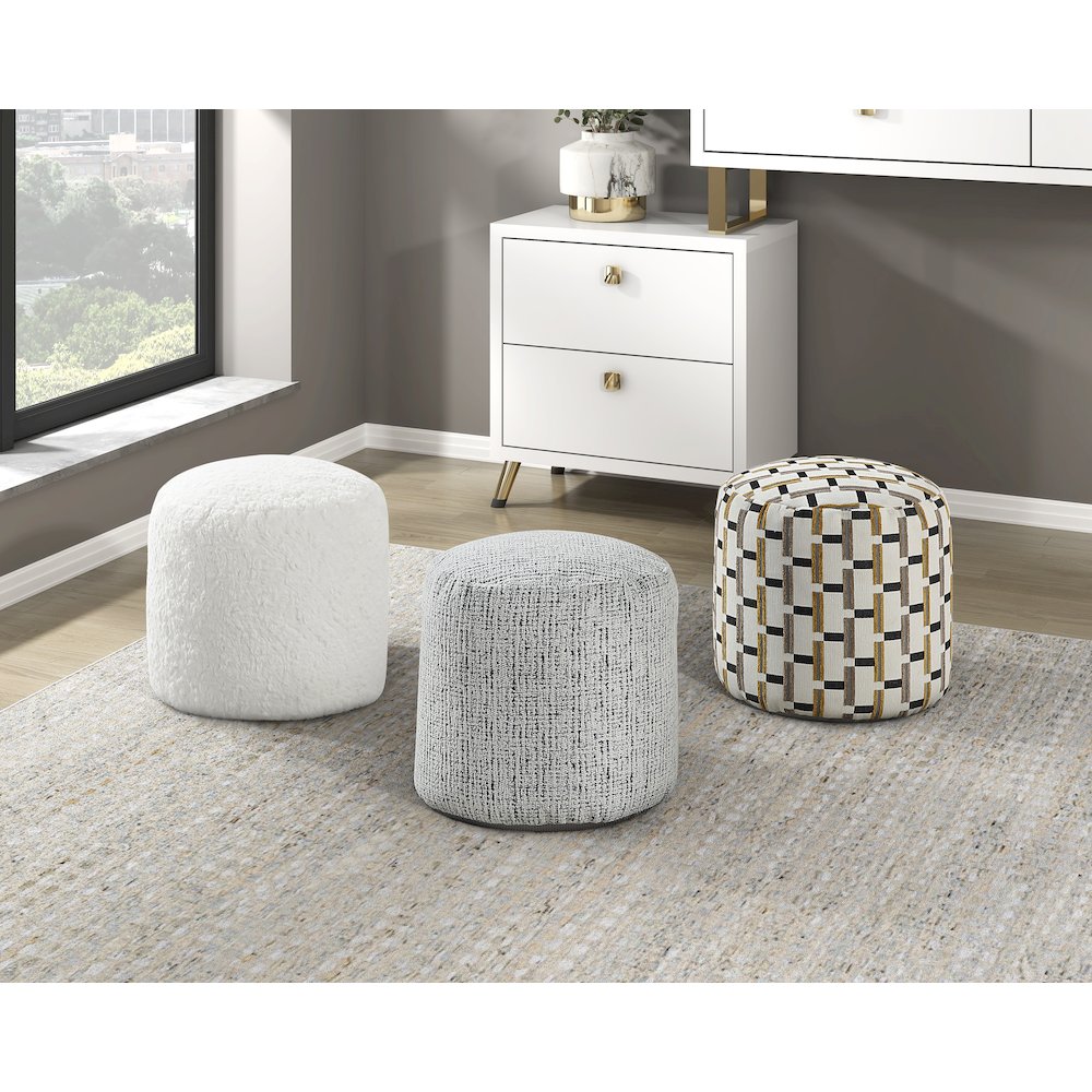 Aiken Chenille Pouf In Multi Color. Picture 2