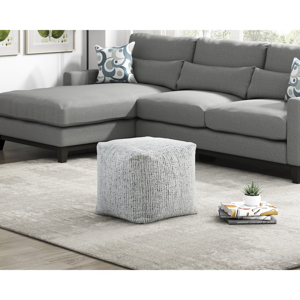 Easley  Chenille Pouf In Multi Color. Picture 2