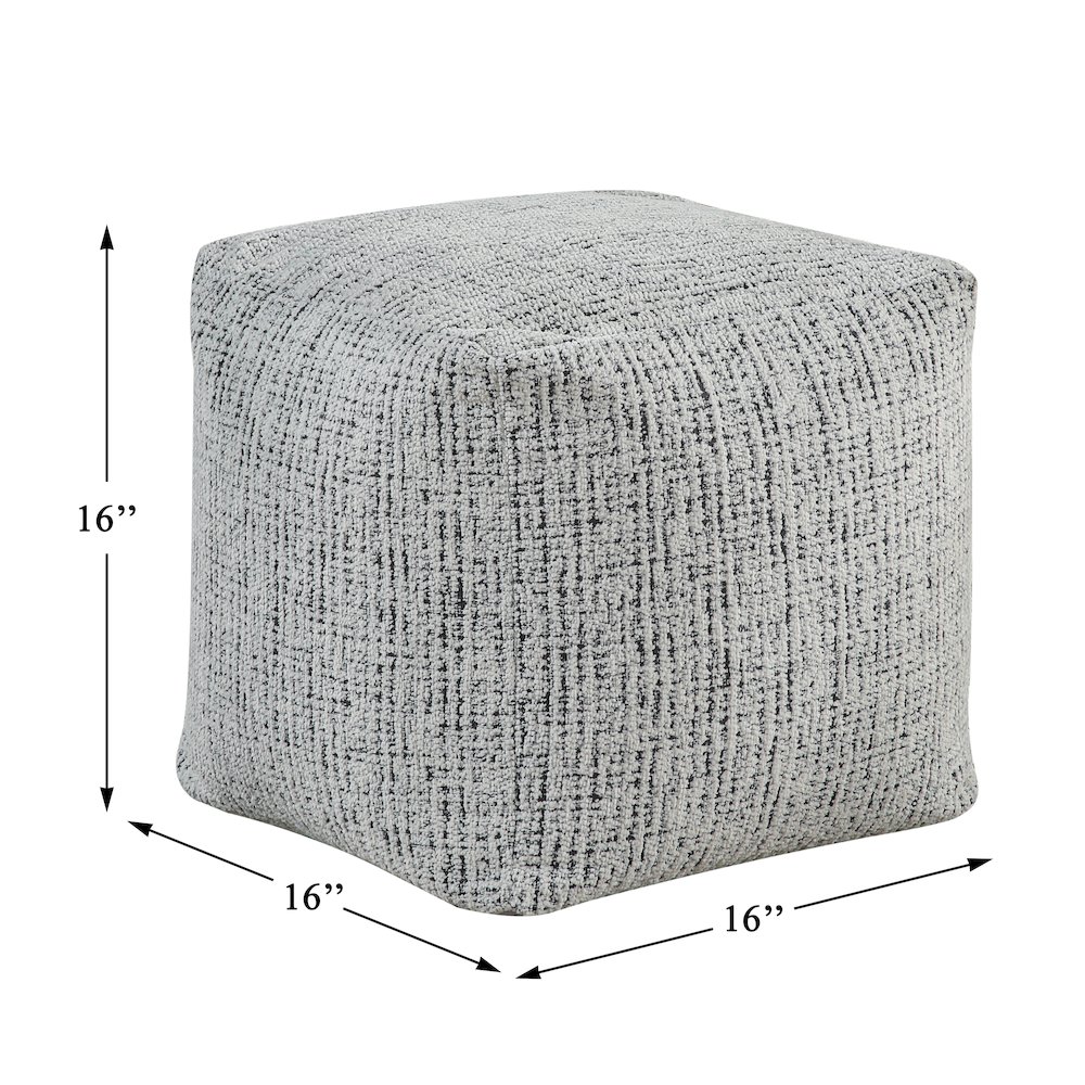 Easley  Chenille Pouf In Multi Color. Picture 4