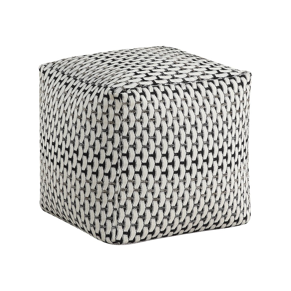 Trent  Jacquard Pouf In Multi Color. Picture 1