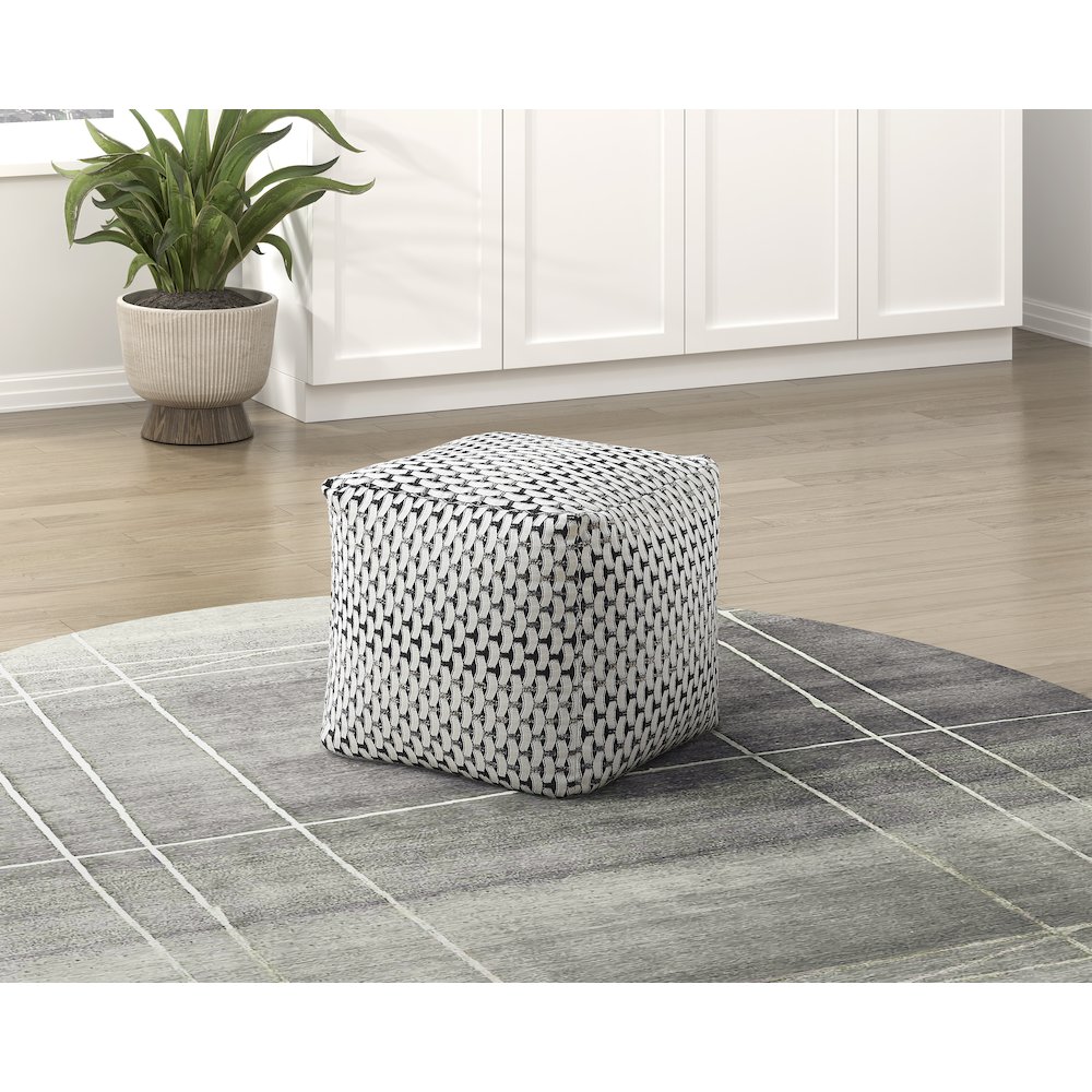 Trent  Jacquard Pouf In Multi Color. Picture 2