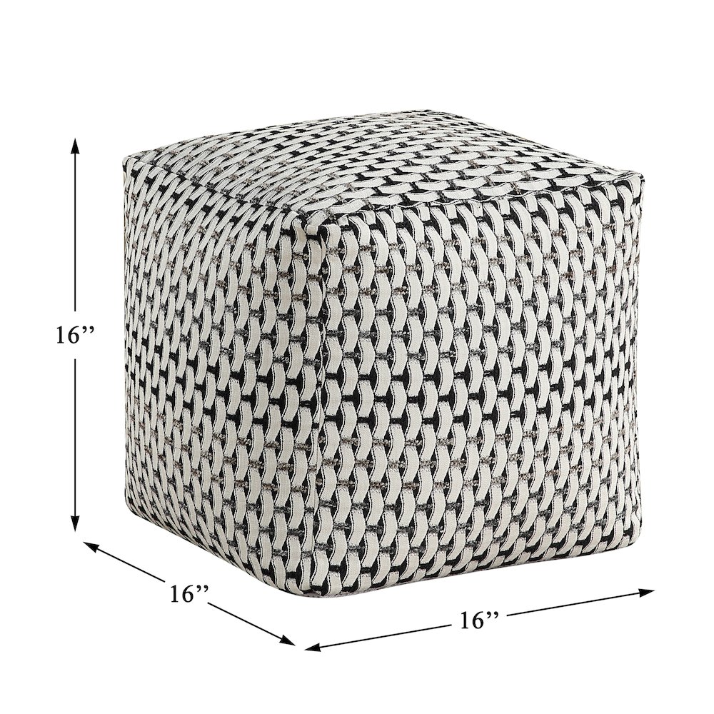 Trent  Jacquard Pouf In Multi Color. Picture 4