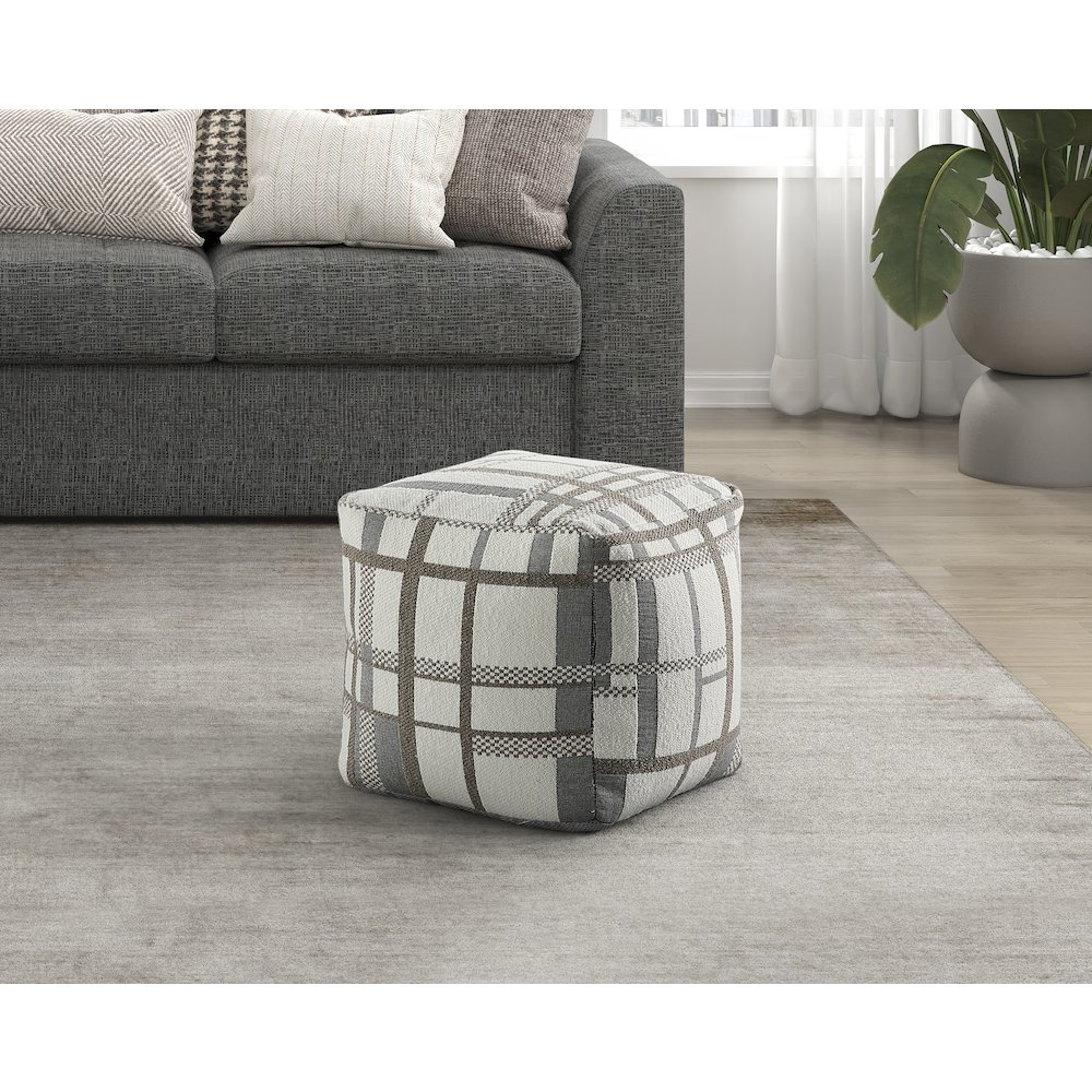 Monica  Jacquard Pouf In Multi Color. Picture 2