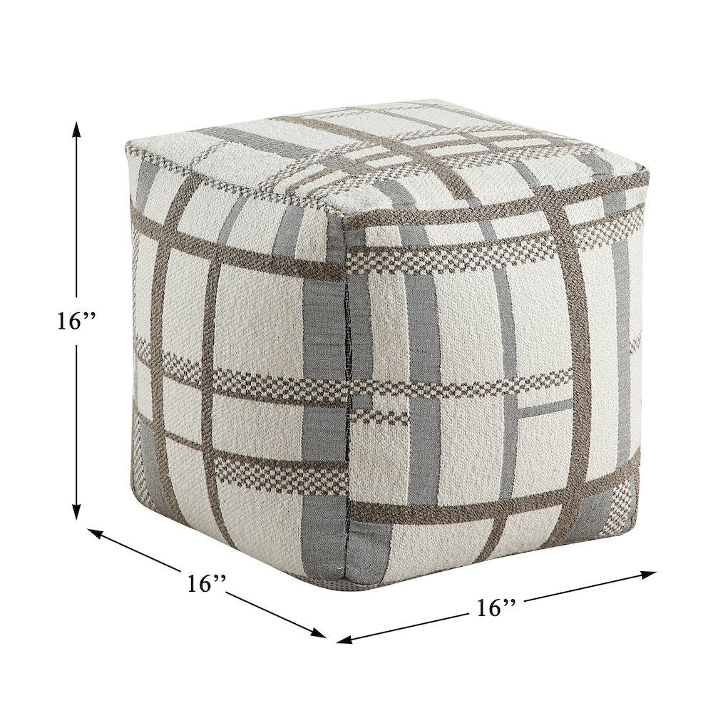 Monica  Jacquard Pouf In Multi Color. Picture 4