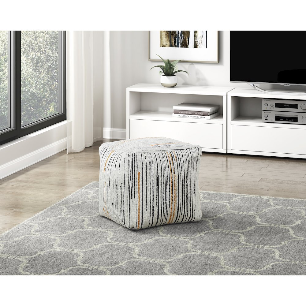 Poplar  Jacquard Pouf In Multi Color. Picture 2