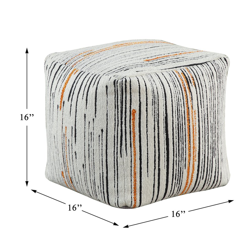 Poplar  Jacquard Pouf In Multi Color. Picture 4