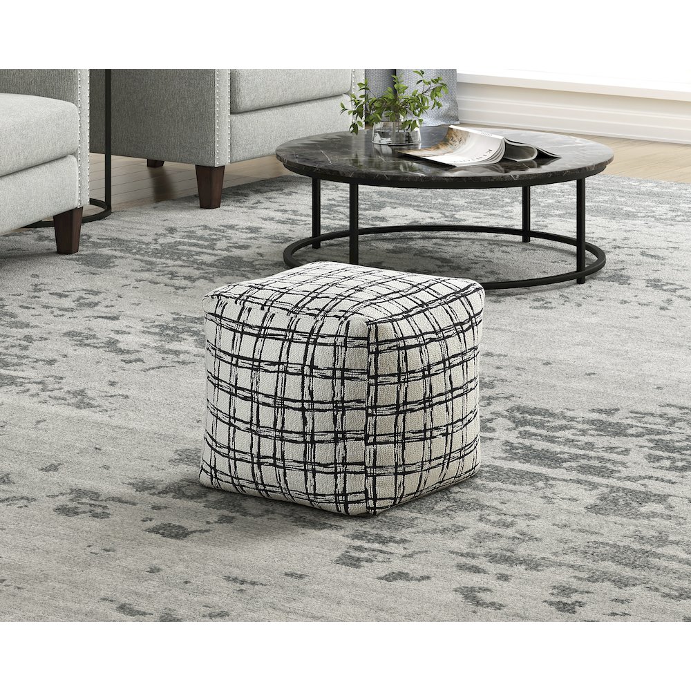 Misty  Jacquard Pouf In Multi Color. Picture 2