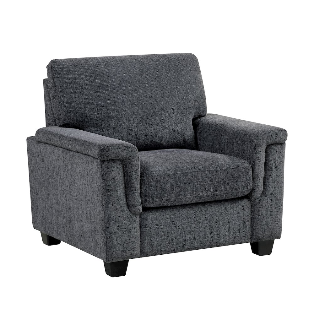 Chelsea Chenille Chair in Dark Gray. Picture 1