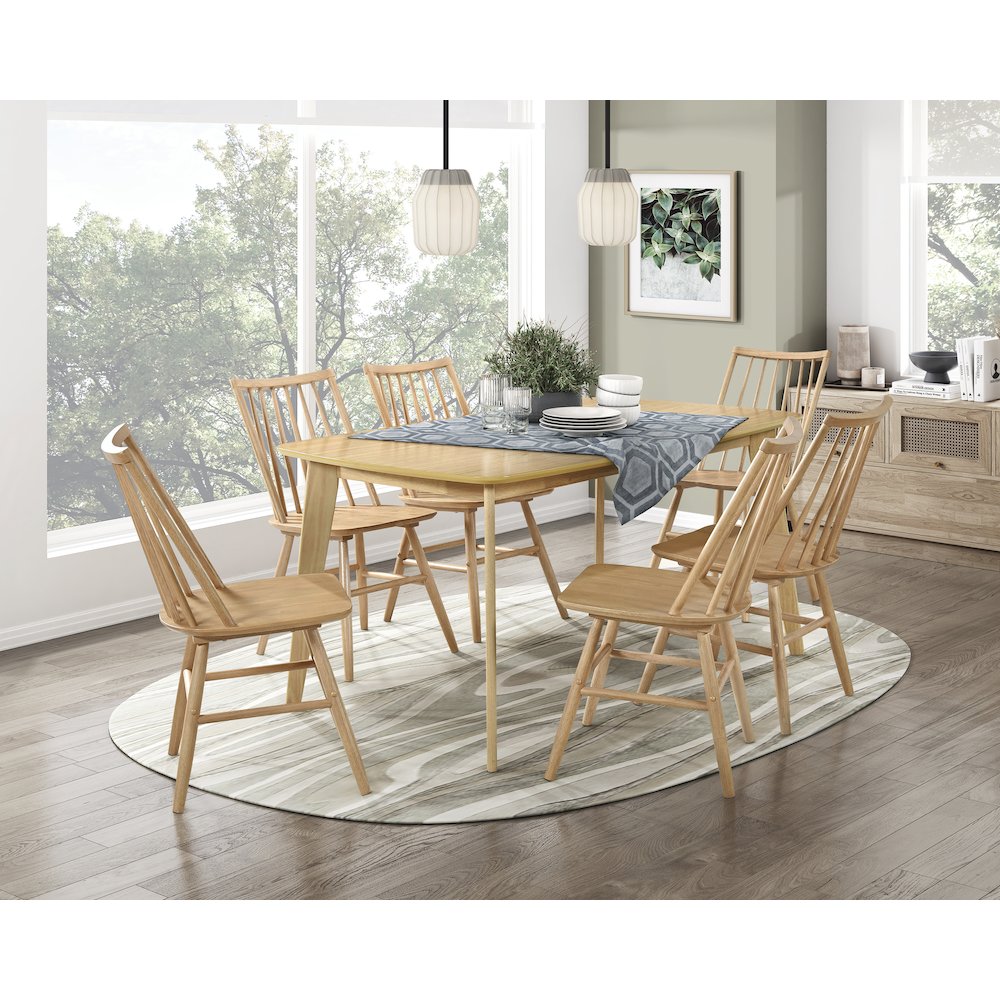 Pratter Wood Dining Room Side Chair, set of 2 in Natural Oak Finish. Picture 2