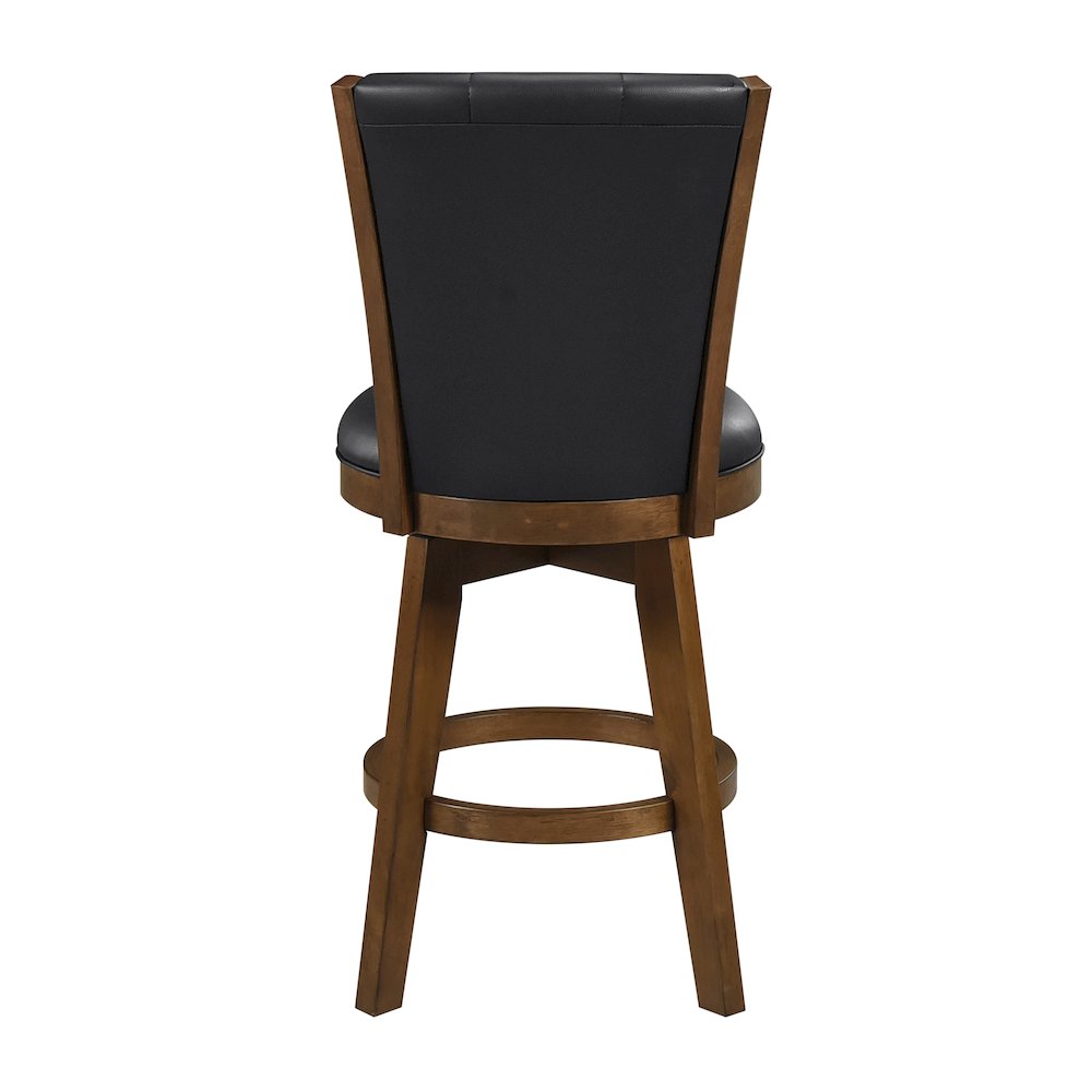 Medford Faux leather Counter Height Swivel Stool, set of 2 in Black. Picture 3