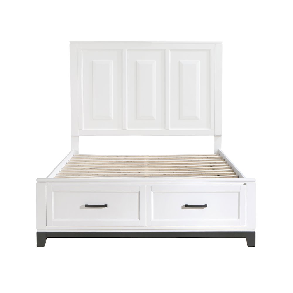 Garretson Acacia QN Pltfm Bed in 2-Tone Finish (White n Metallic Gray). Picture 6