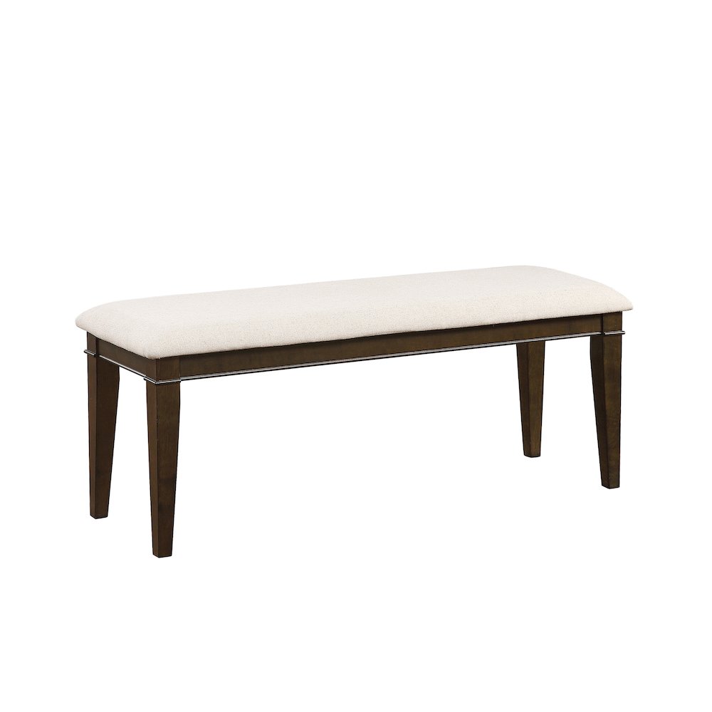 Makah Wood Dining Room Bench in Beige. Picture 1