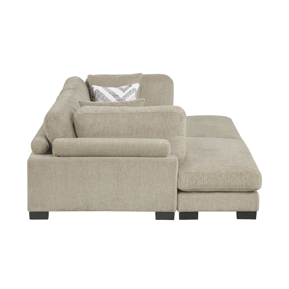 Corydon Microfiber 2-Piece Chaises in Brown. Picture 4