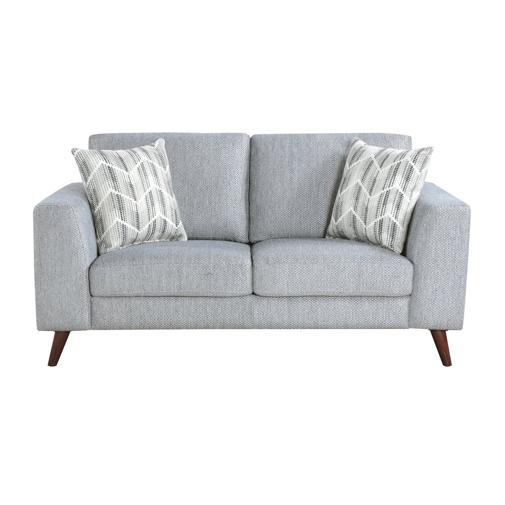 Broadway Chenille Love Seat in Blue-Gray. Picture 5